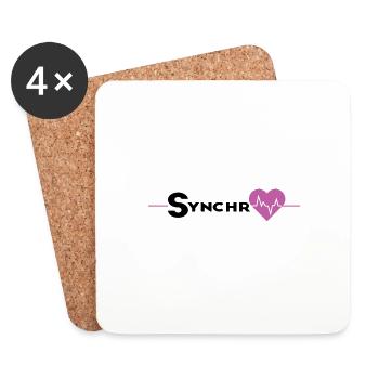 synchro coeur - Dessous de verre (lot de 4) - blanc - Devant
