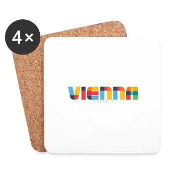 Vienna Austria CMYK Pop Art Style - Coasters (set of 4) - white - Front
