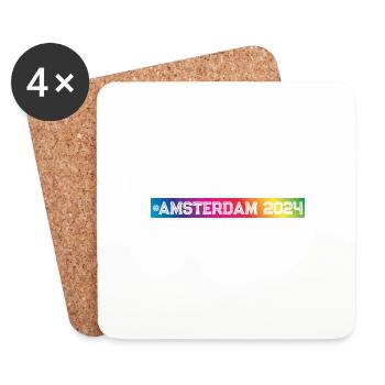 Amsterdam 2024 Colorful - Coasters (set of 4) - white - Front