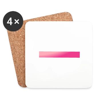 Pink Gradient Bars - Coasters (set of 4) - white - Front