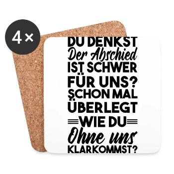 Abschiedsgeschenk Kollegen Jobwechsel - Untersetzer (4er-Set) - Weiß - Vorne