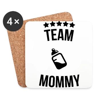 Équipe momie Mommy mère bouteille lait - Dessous de verre (lot de 4) - blanc - Devant