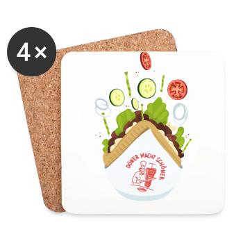 Doner makes beautiful - Coasters (set of 4) - white - Front