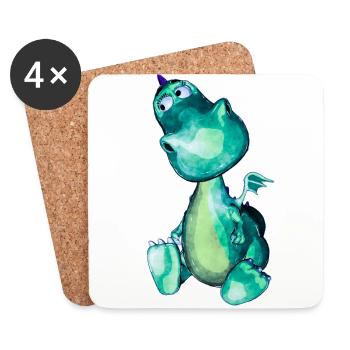 Dragon Ermel by Sabina Elisabeth - Untersetzer (4er-Set) - Weiß - Vorne