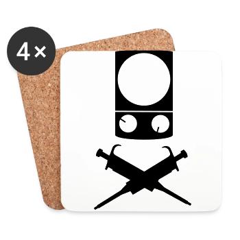 chimiste pirate - Dessous de verre (lot de 4) - blanc - Devant