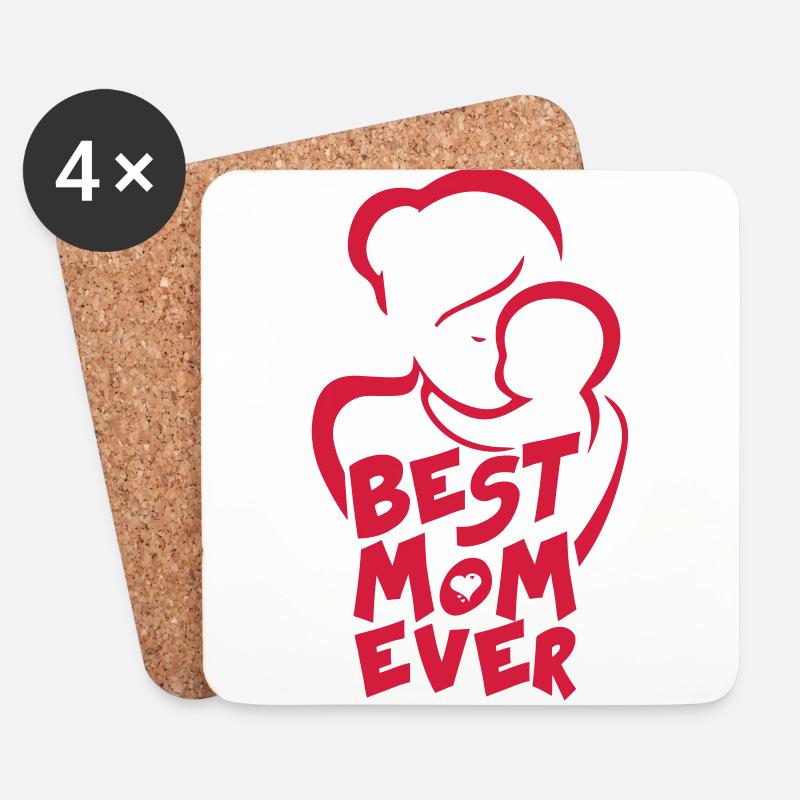 Beste Mutter, Mama Liebe - Untersetzer (4er-Set) - Weiß