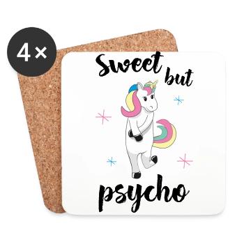 Sweet but psycho - Untersetzer (4er-Set) - Weiß - Vorne