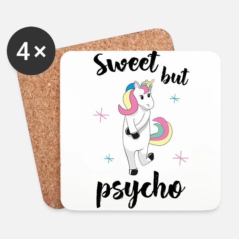 Sweet but psycho - Untersetzer (4er-Set) - Weiß