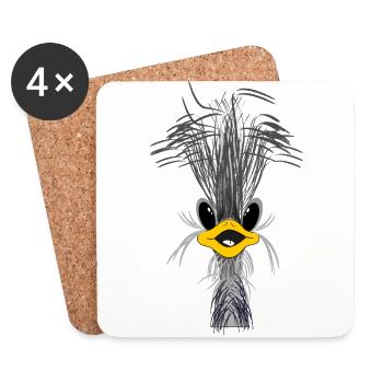 OSTRICH - Coasters (set of 4) - white - Front