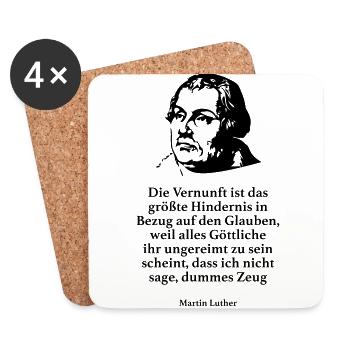 Luther: Die Vernunft ist das größte Hindernis in - Untersetzer (4er-Set) - Weiß - Vorne