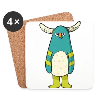 Lustig Monster Halloween Minotaur Geschenk Horror - Untersetzer (4er-Set) - Weiß - Vorne