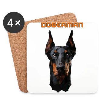 DOBERMAN - Coasters (set of 4) - white - Front