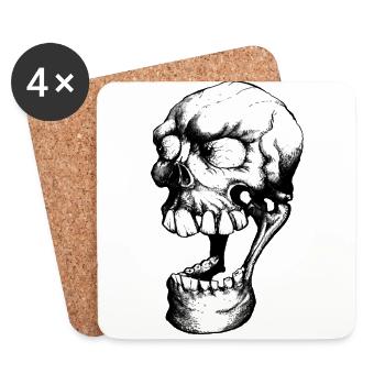 rire mort - Dessous de verre (lot de 4) - blanc - Devant