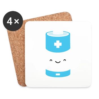 Be positive every day - Coasters (set of 4) - white - Front
