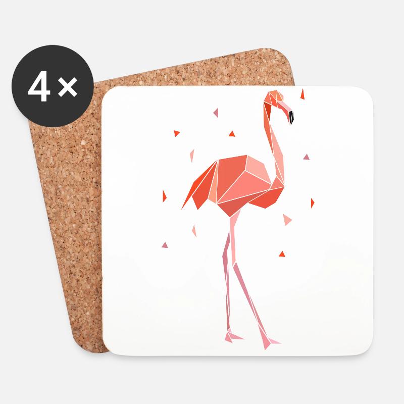 Flamingo - Untersetzer (4er-Set) - Weiß