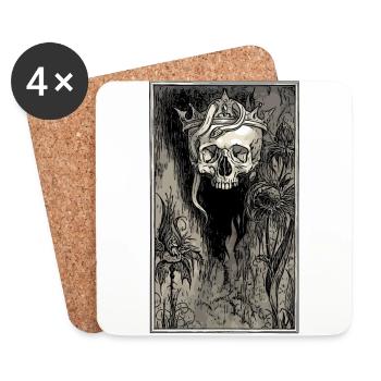 Totenkopf mit Krone und Schlange - Untersetzer (4er-Set) - Weiß - Vorne