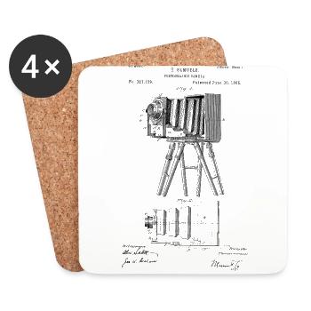 Vintage Camera Old School Design - Coasters (set of 4) - white - Front