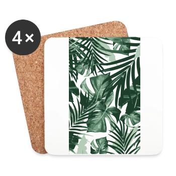 Tropical Leaves - Untersetzer (4er-Set) - Weiß - Vorne