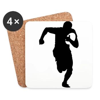 Rugby rugby players - Coasters (set of 4) - white - Front