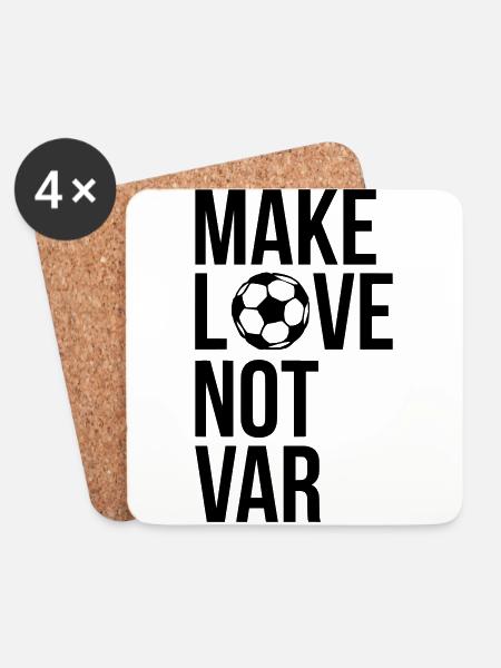 Make love not VAR - Untersetzer (4er-Set) - Weiß
