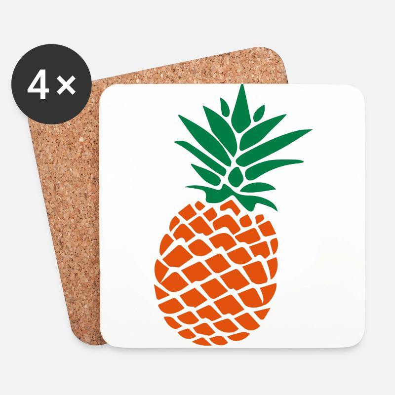 Ananas Bahamas - Untersetzer (4er-Set) - Weiß