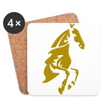 Horse as a gift for horse lovers - Coasters (set of 4) - white - Front