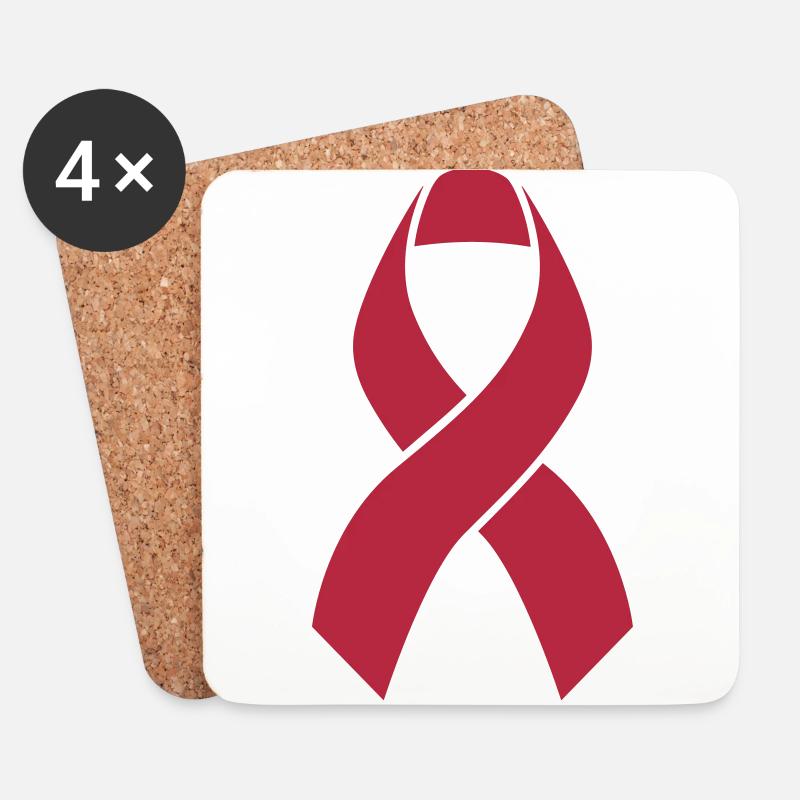 Solidaritätsschleife - Untersetzer (4er-Set) - Weiß