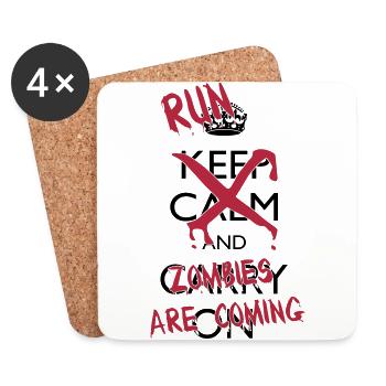 Run zombies - Dessous de verre (lot de 4) - blanc - Devant