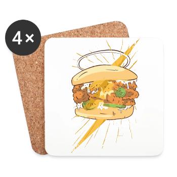 Chicken Sandwich mit Heiligenschein. - Untersetzer (4er-Set) - Weiß - Vorne