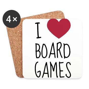 jeu de société / joueur / jouer / geek - Dessous de verre (lot de 4) - blanc - Devant