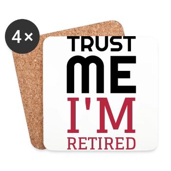 Retirement Retired Ruhestand Retraite Retraitée - Coasters (set of 4) - white - Front