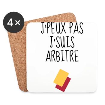 Arbitre / Arbitrage / Sport / Sifflet - Dessous de verre (lot de 4) - blanc - Devant