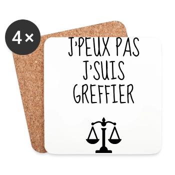 Clerk Greffier Greffe Urkundsbeamte Justice Law - Coasters (set of 4) - white - Front