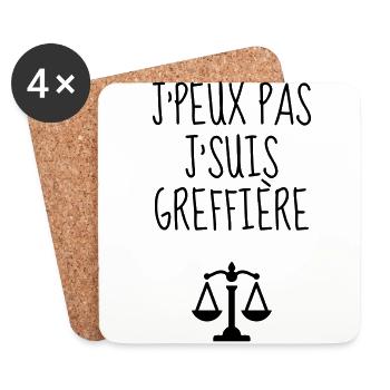 Clerk Greffier Greffe Urkundsbeamte Justice Law - Coasters (set of 4) - white - Front