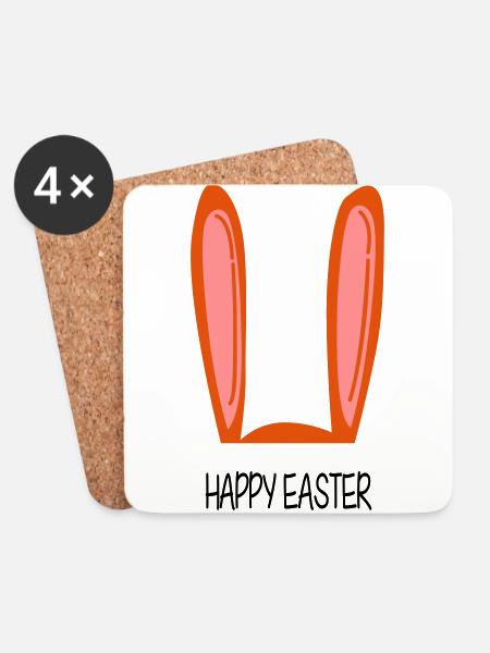 Happy Easter - Untersetzer (4er-Set) - Weiß