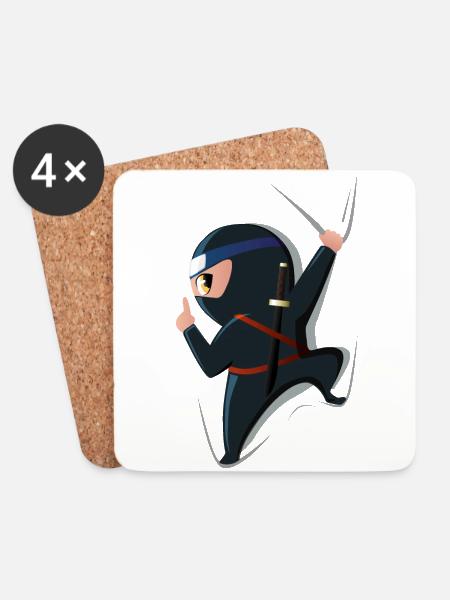 Ninja - Coasters (set of 4) - white