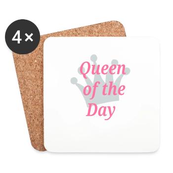 Reine du jour couronne Frau Woman - Dessous de verre (lot de 4) - blanc - Devant