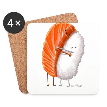 Sushi Hug - Coasters (set of 4) - white - Front