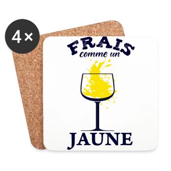 Pastis Apéro Humour Apéritif Frais Comme un Jaune - Dessous de verre (lot de 4) - blanc - Devant