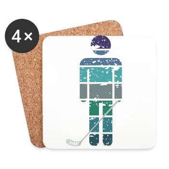 floorball floorballer smart floorball player - Coasters (set of 4) - white - Front