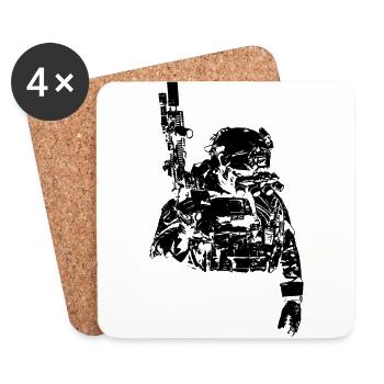Special Forces U.S.Army Soldier Navy Seals - Coasters (set of 4) - white - Front