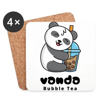 Panda et Bubble Tea - Dessous de verre (lot de 4) - blanc - Devant