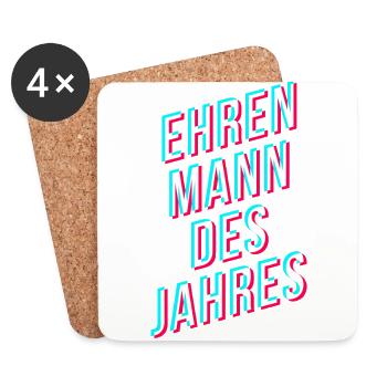 Ehren Mann des Jahres - Untersetzer (4er-Set) - Weiß - Vorne