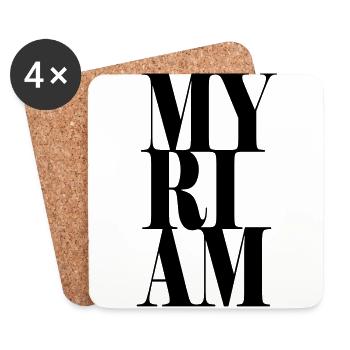 Myriam Nom Prénom Police moderne Word Art - Dessous de verre (lot de 4) - blanc - Devant