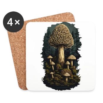 Magic morel mushroom wonder mushroom picker mushroom - Coasters (set of 4) - white - Front