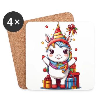 Magical Unicorn Christmas Magic Design - Coasters (set of 4) - white - Front