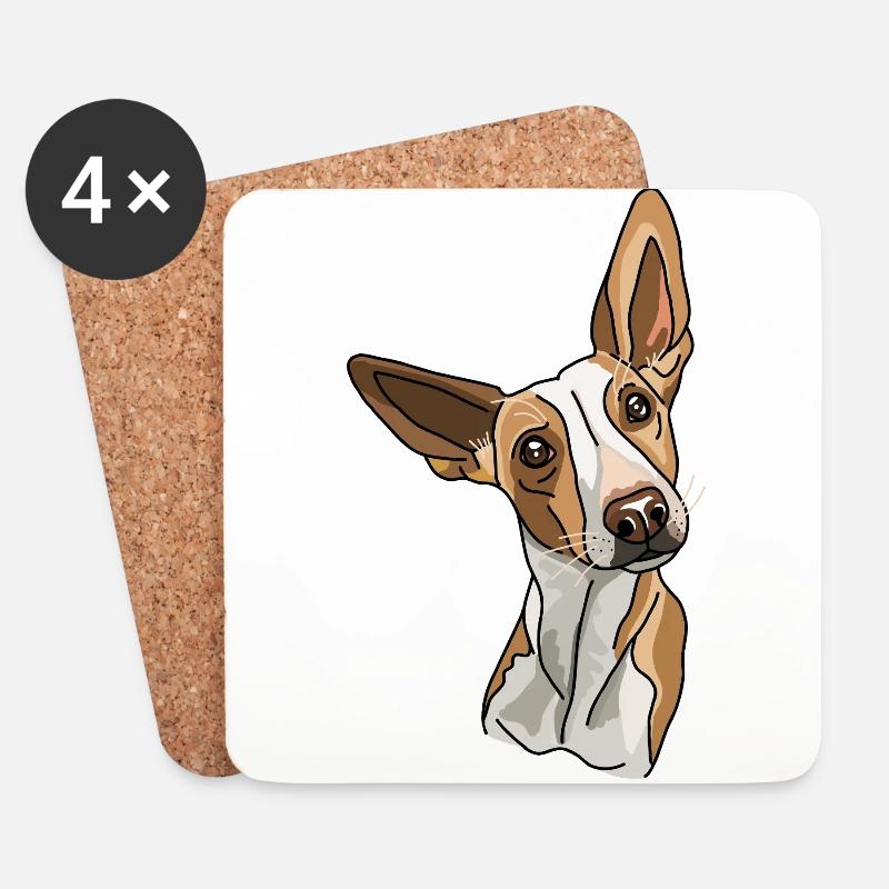Podenco - Untersetzer (4er-Set) - Weiß
