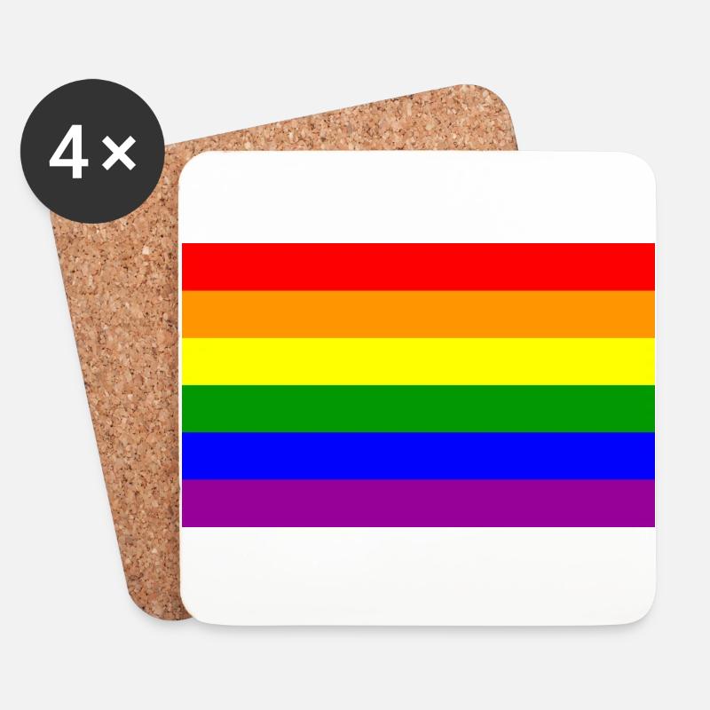 LGBT-PRIDE - Untersetzer (4er-Set) - Weiß