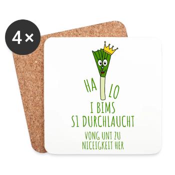 Lauch Halo I Bims S1 Durchlaucht Vong Unt Zu - Untersetzer (4er-Set) - Weiß - Vorne