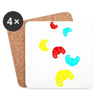 Croissant Symbol - Untersetzer (4er-Set) - Weiß - Vorne